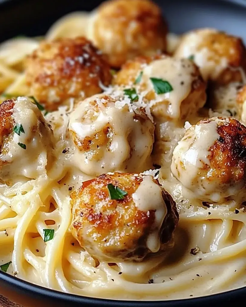 Garlic Butter Chicken Balls Recipe – Easy Creamy Pasta