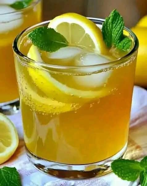 Lemon Ginger Iced Green Tea with Honey