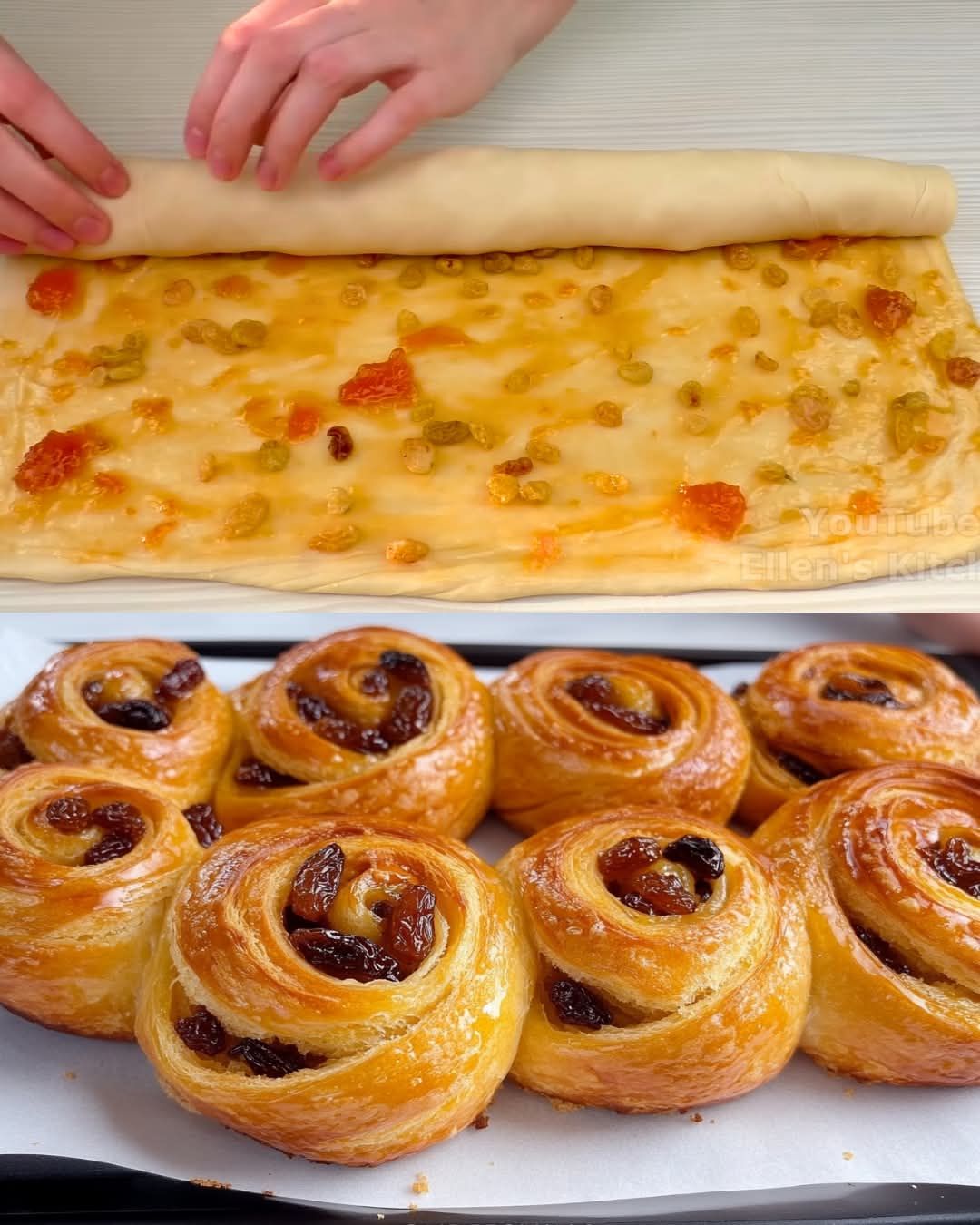 Soft Sweet Bread with Apricot Jam and Raisins