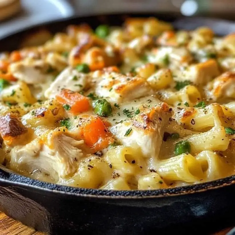 Chicken Pot Pie Pasta Skillet