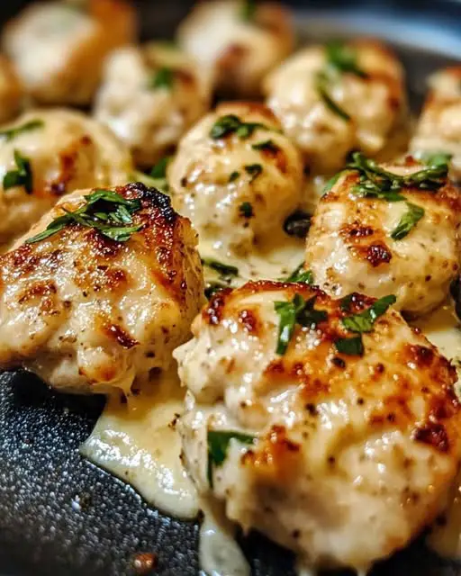 Creamy Garlic Parmesan Chicken Bites