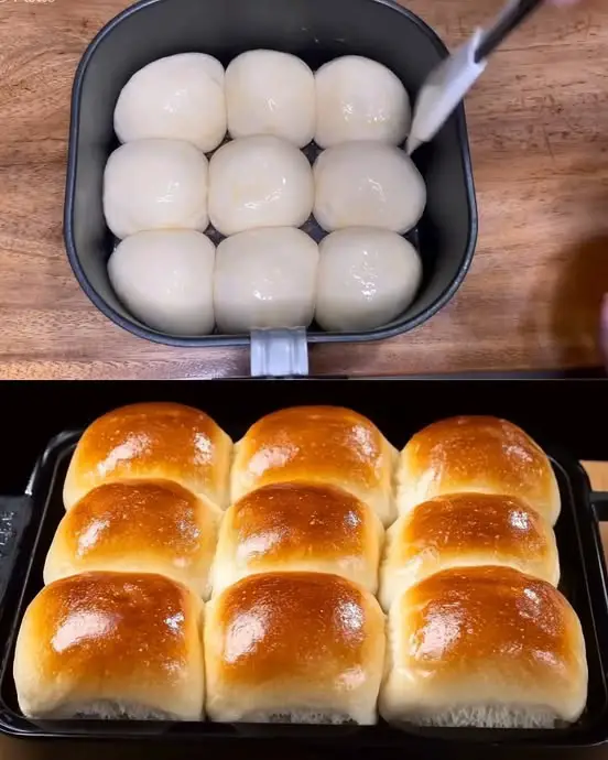 Air-Fried Milk Bread Rolls