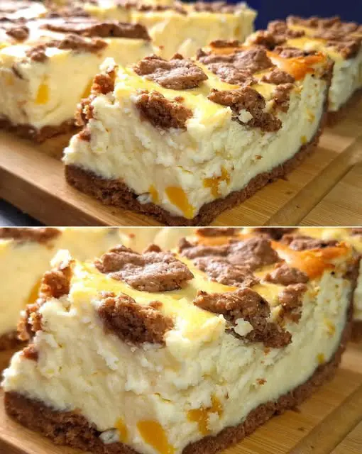 Delicious Cottage Cheese and Peach Cake