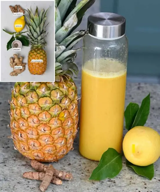 Powerful Immunity-Boosting Juice: Turmeric, Lemon, Pepper, Ginger, and Pineapple