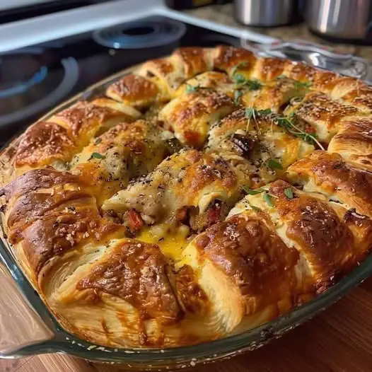 Savory Chicken and Vegetable Crescent Roll Bake