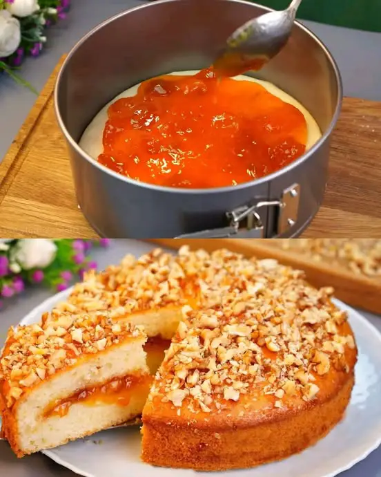 Apricot Jam Cake with Walnuts