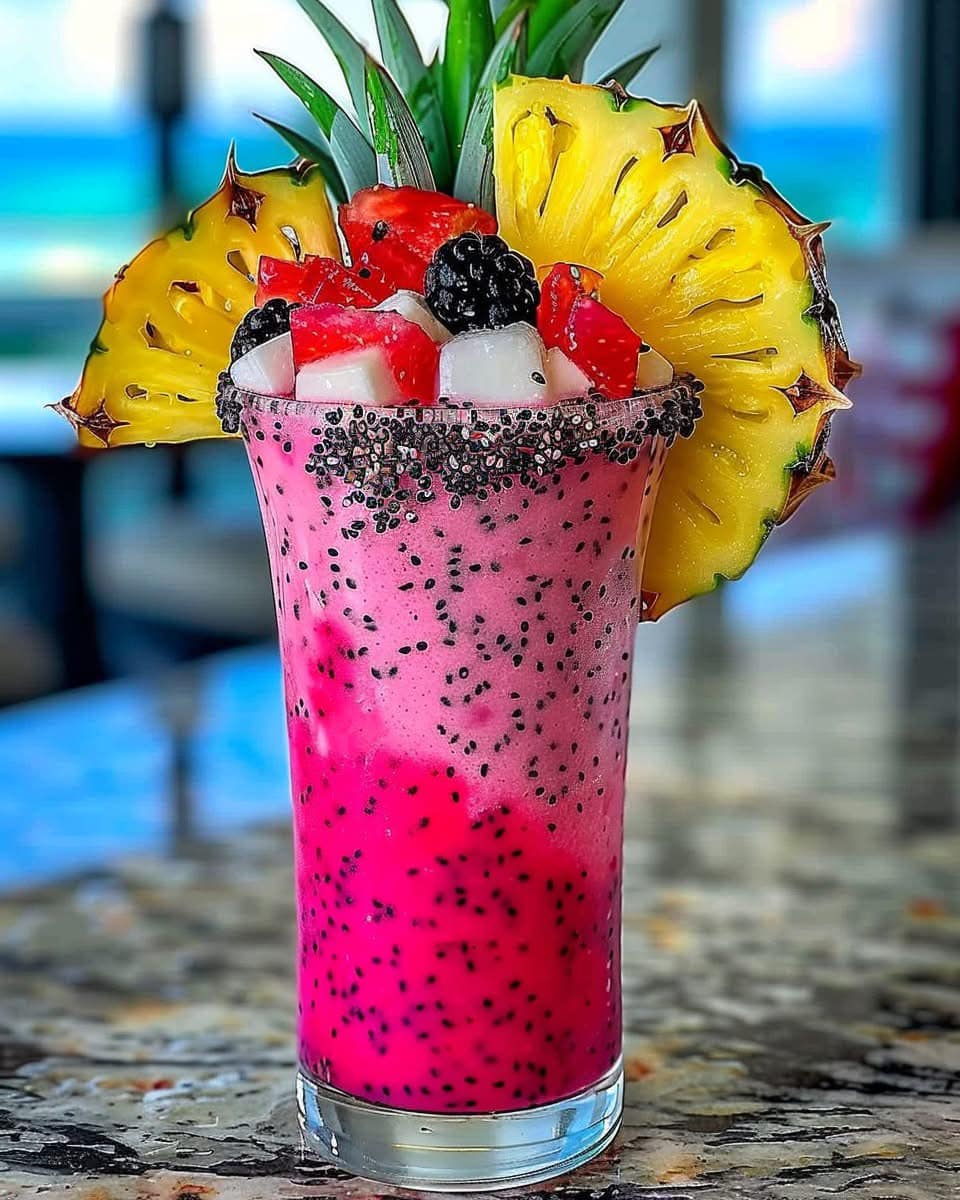 Frozen Dragon Fruit Pina Colada