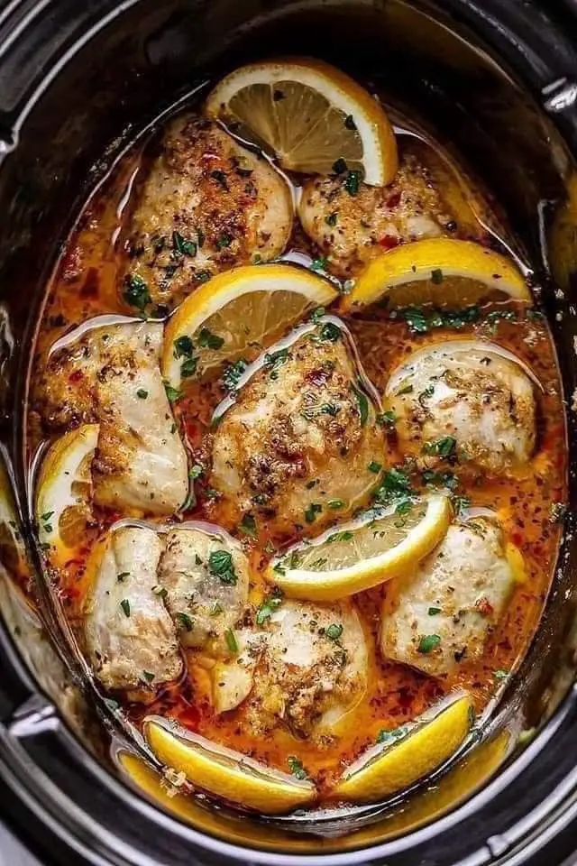 Crock Pot Lemon Garlic Butter Chicken