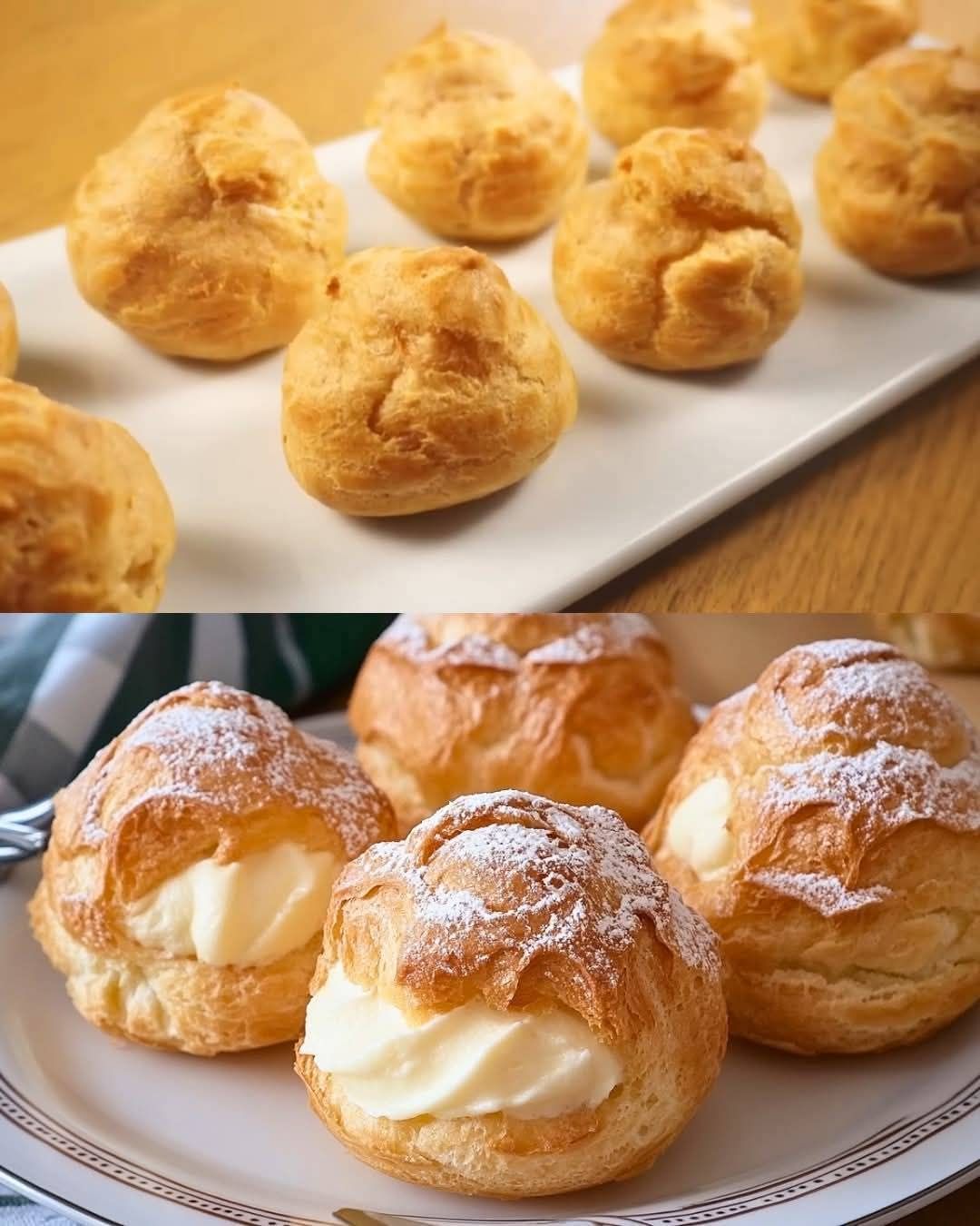 Classic Puff Pastry with Custard and Whipped Cream