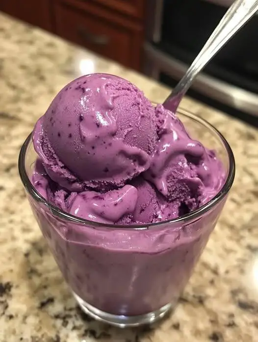 Blueberry Ice-Cream Vegan, Sugar-Free, Oil-Free