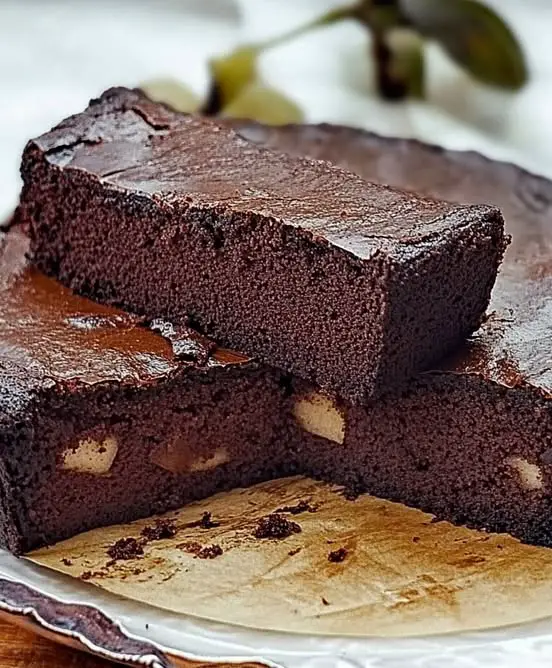 Healthy Chocolate Cake with Apples and Cocoa