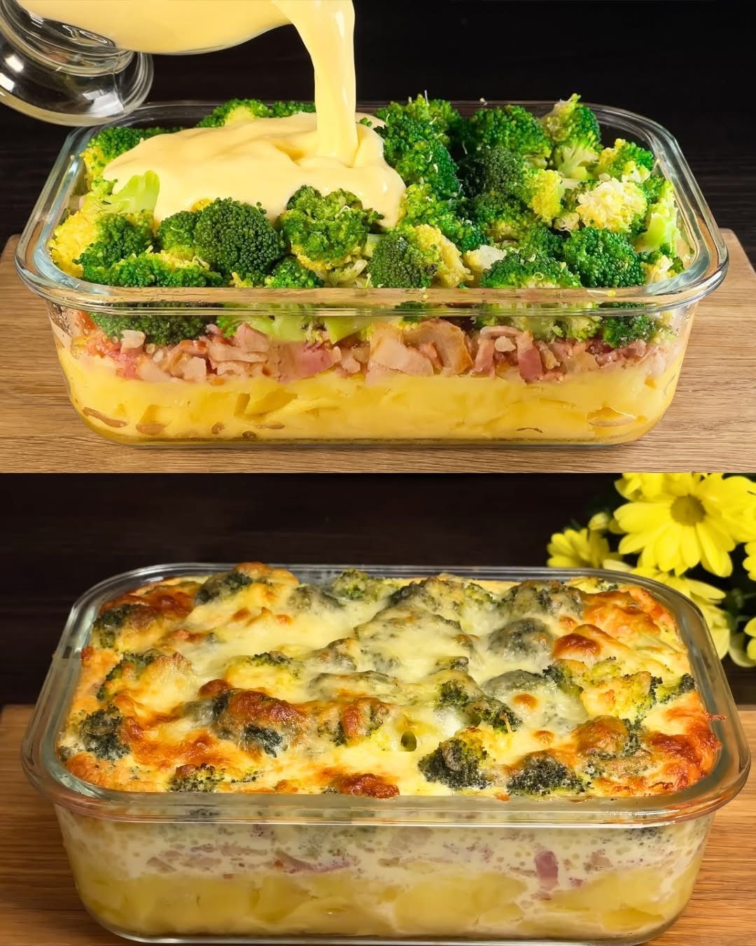 Cheesy Broccoli and Potato Bacon Casserole