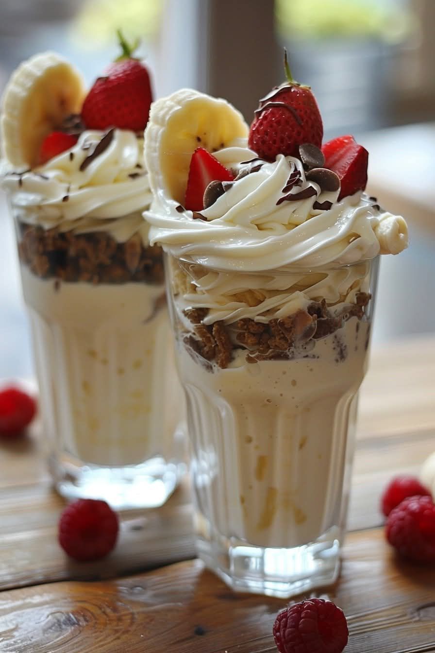 Banana Split Milkshakes,