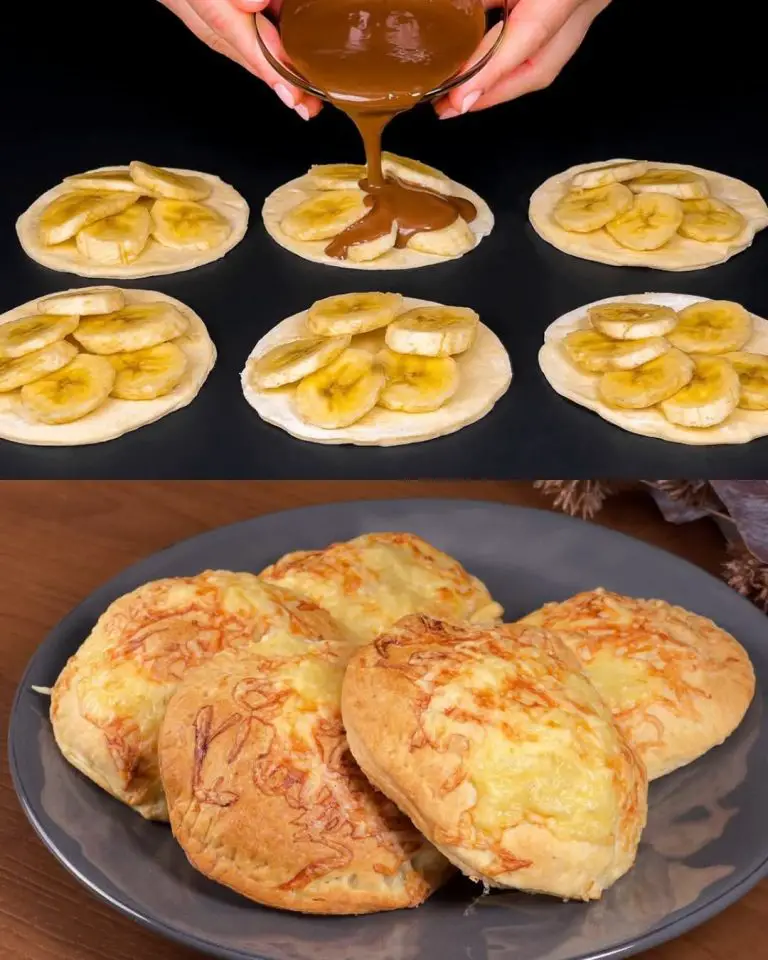 Banana and Cheese Puff Pastry with Dark Chocolate Dip