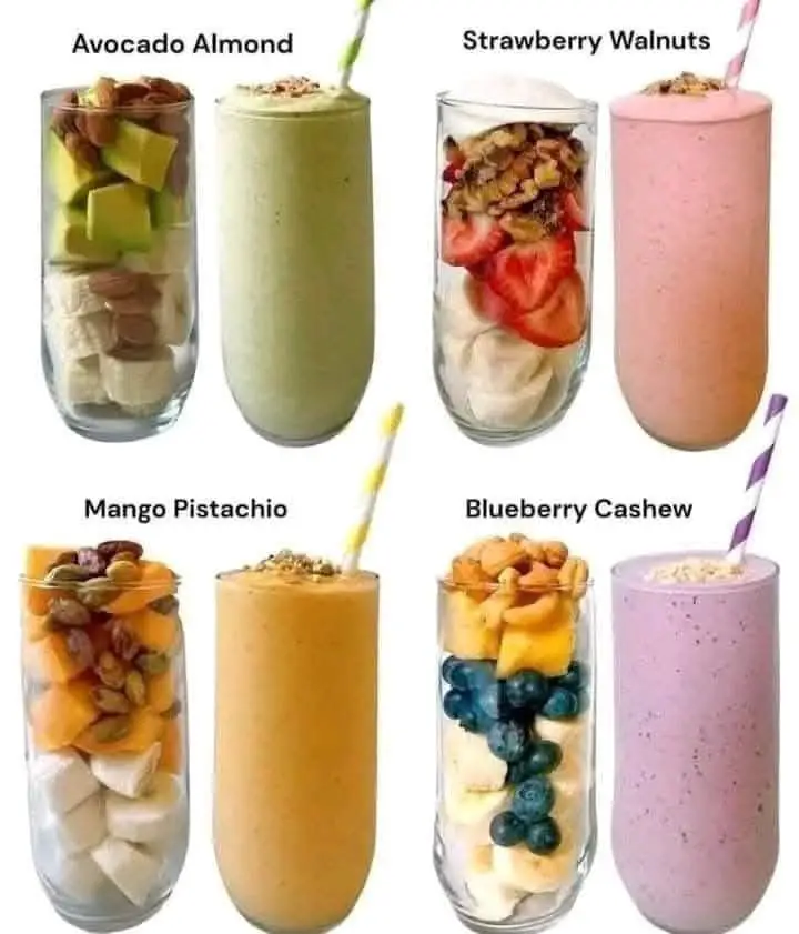 4 Smoothies to enjoy with different kind of nuts.