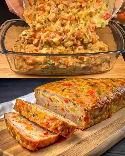 Savory Baked Omelet with Vegetables and Ham