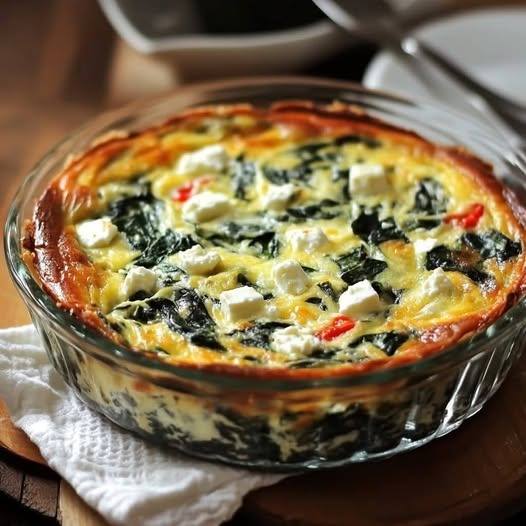 Crustless Spinach and Feta Quiche