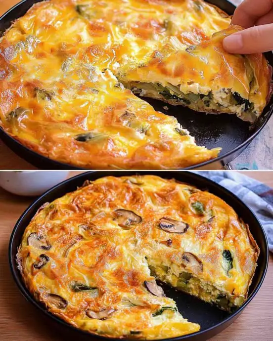 Cheesy Cabbage and Mushroom Frittata: A Nutritious Winter Comfort Dish