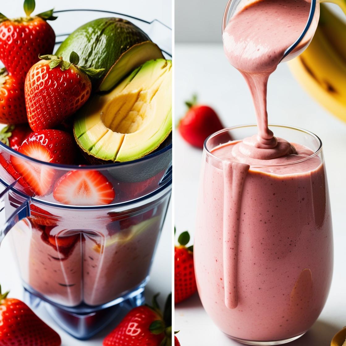 Avocado, Strawberry, and Banana Smoothie