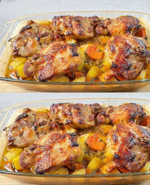 Honey-Soy Glazed Chicken Thighs with Roasted Vegetables