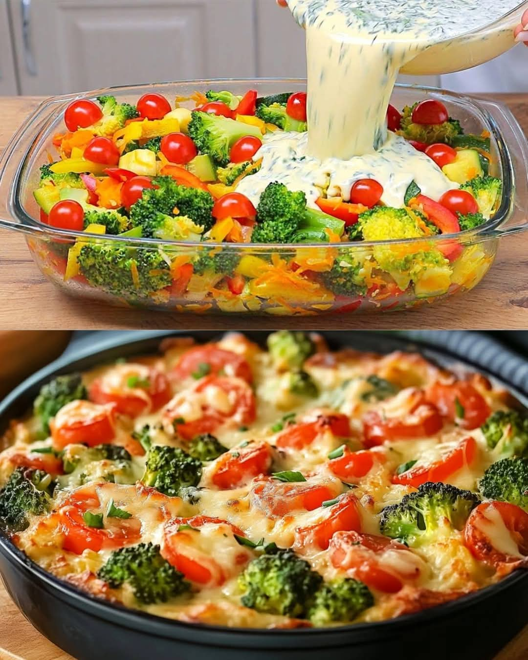 Hearty Cauliflower and Broccoli Vegetable Bake