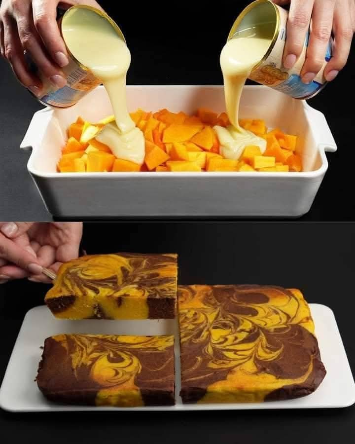 Pumpkin Marble Cake with Cocoa Swirl