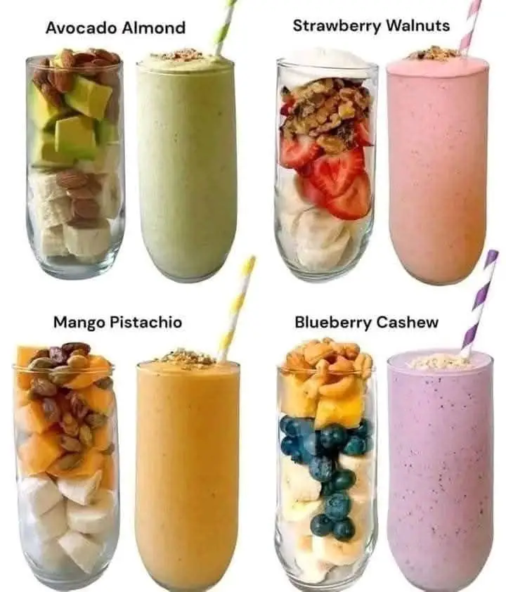 4 Smoothies to enjoy with different kinds of nuts.