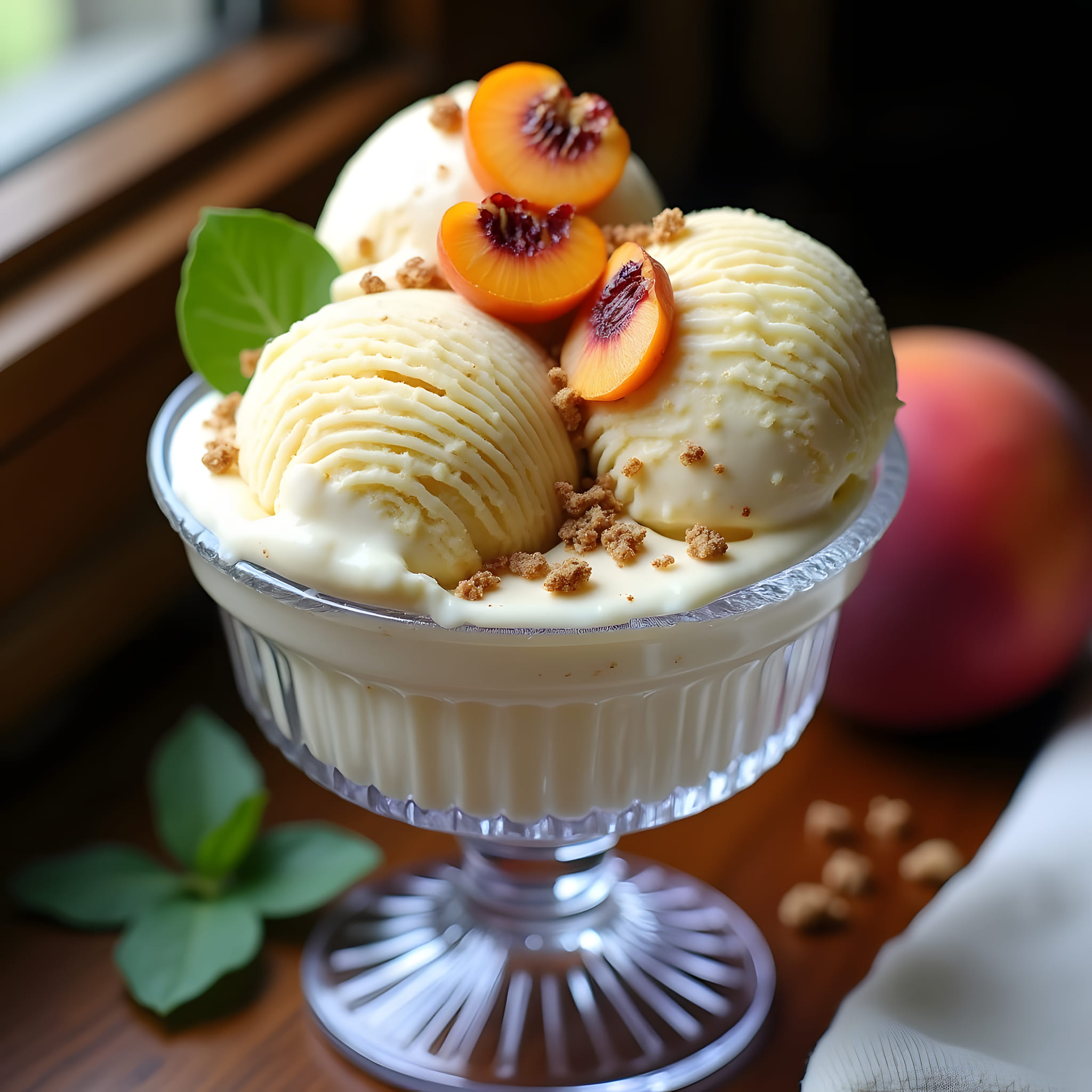 Homemade Peach Ice Cream