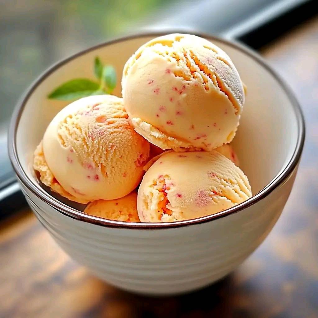 Homemade Peach Ice Cream