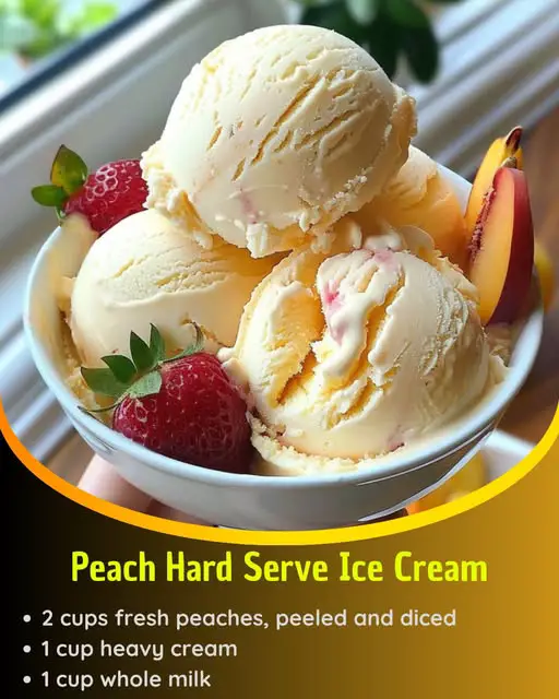 Peach Hard Serve Ice Cream