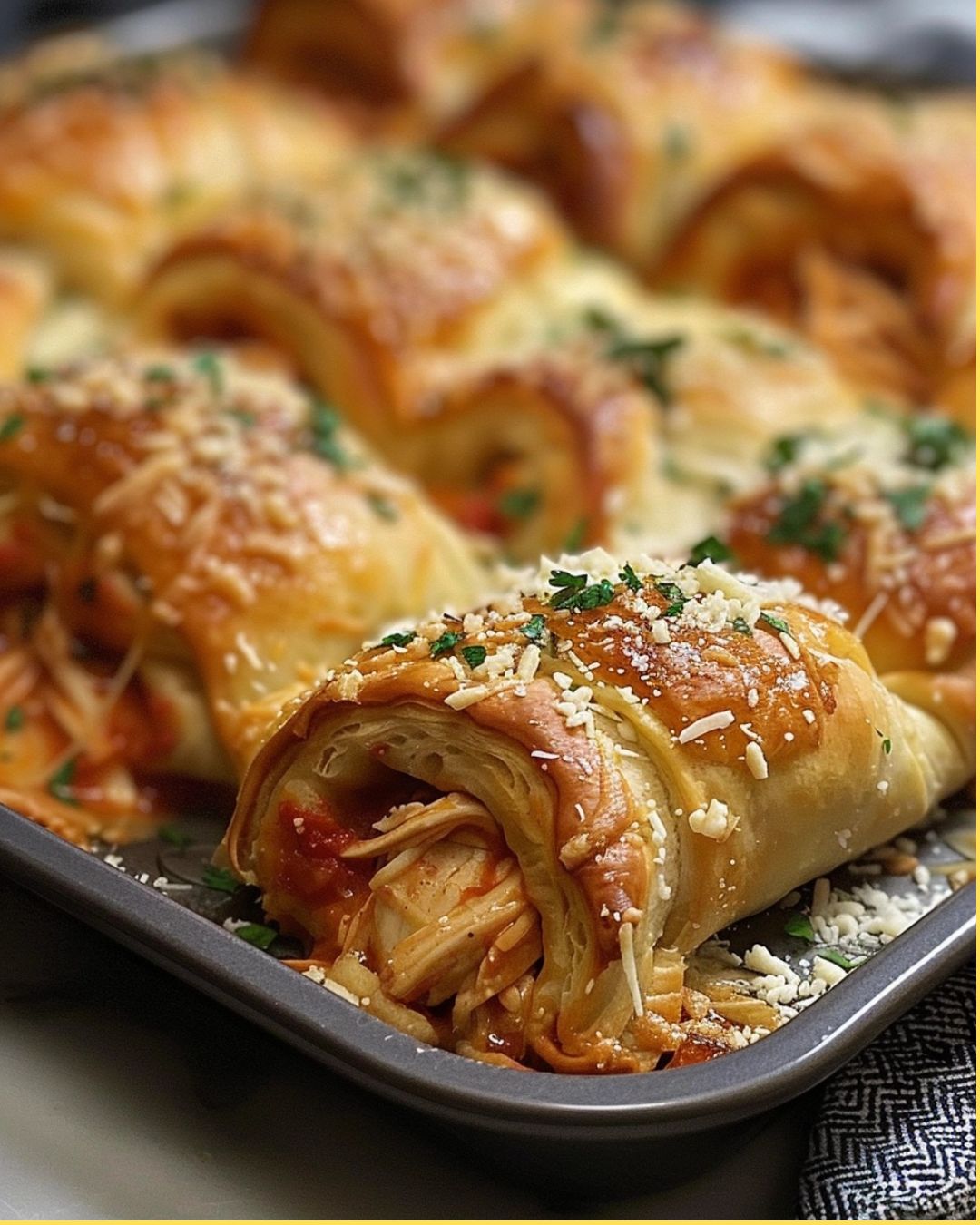 Chicken Parmesan Stuffed Crescent Rolls