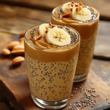 banana peanut butter chia seed pudding