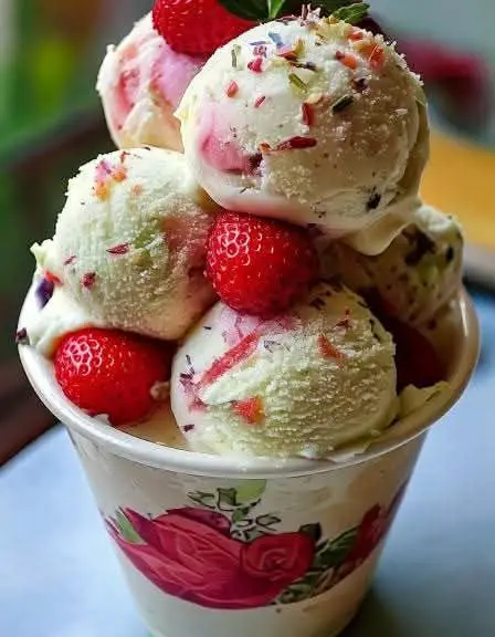 Strawberry Vanilla Bean Ice Cream recipe!