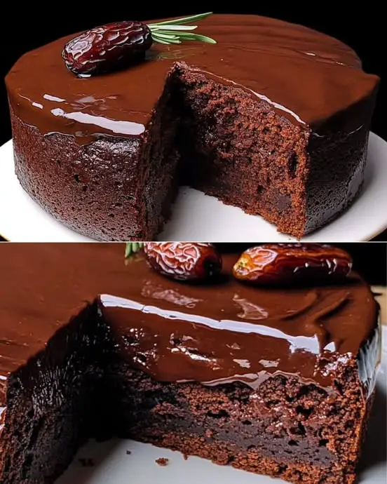 Healthy Chocolate Date Cake with Chocolate Ganache (Sugar-Free, Gluten-Free)