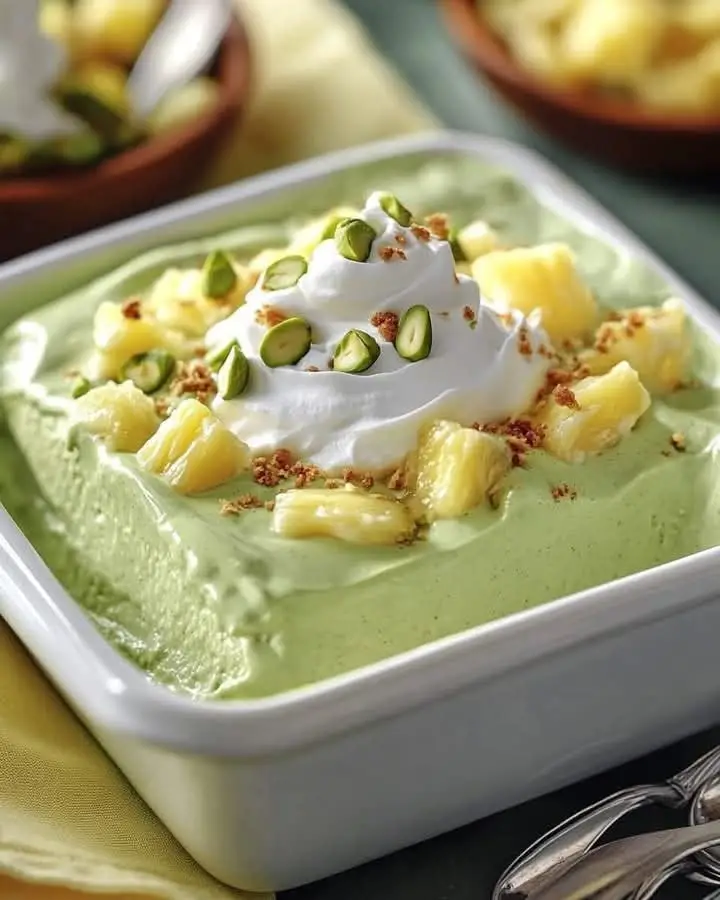 Fluffy Pistachio Pudding & Pineapple Delight