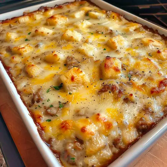 Cheesy Chicken & Potato Bake