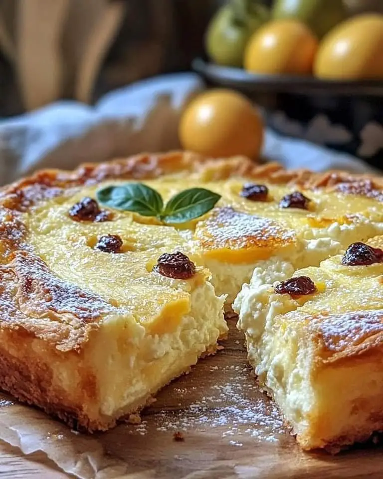 Ricotta and raisin cake