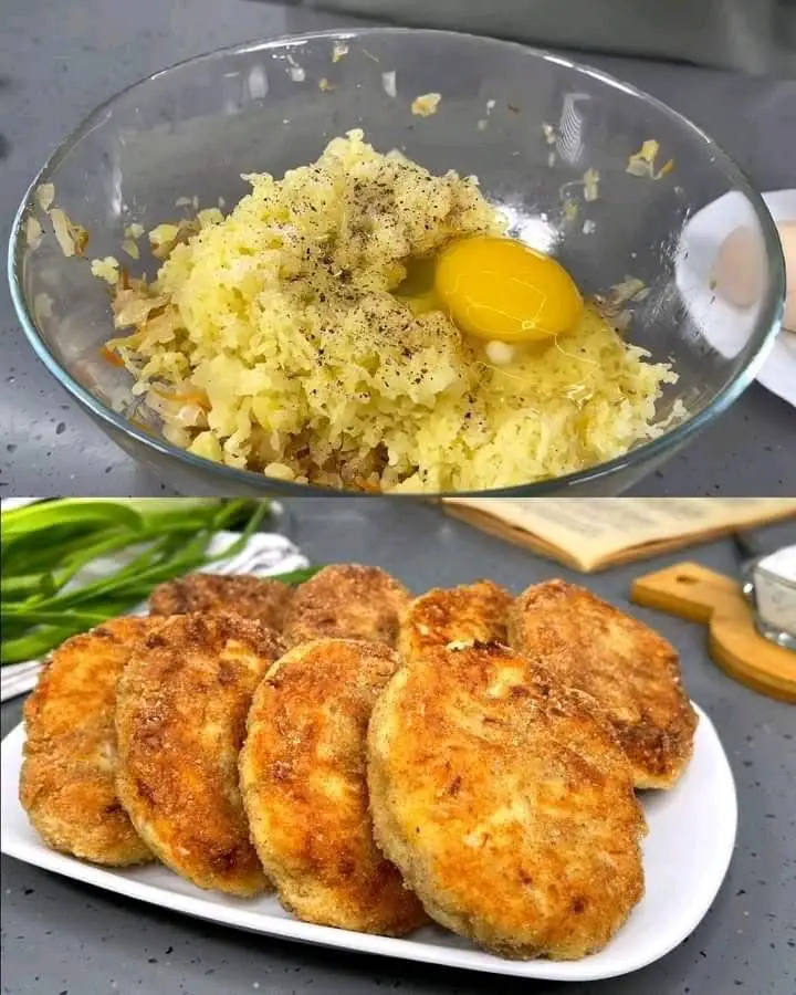 Golden Potato and Cabbage Patties with Creamy Garlic Dill Sauce