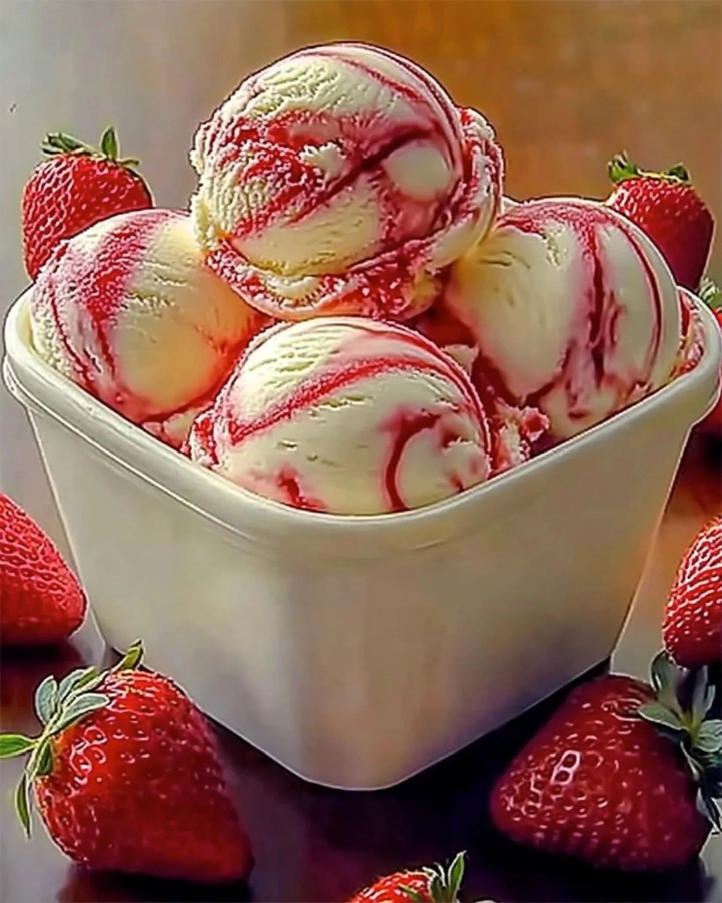 Strawberry Vanilla Bean Ice Cream