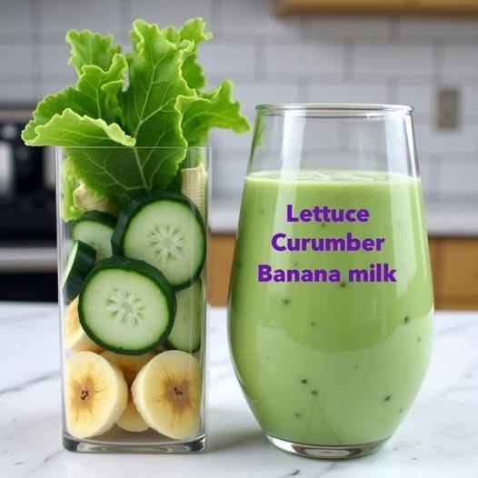 Lettuce Cucumber Banana Milk Smoothie