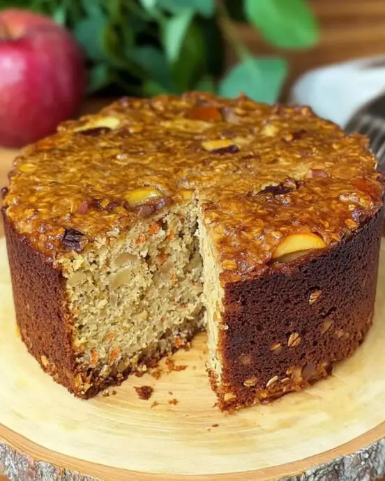 Healthy Sugar-Free Oatmeal Apple Carrot Cake