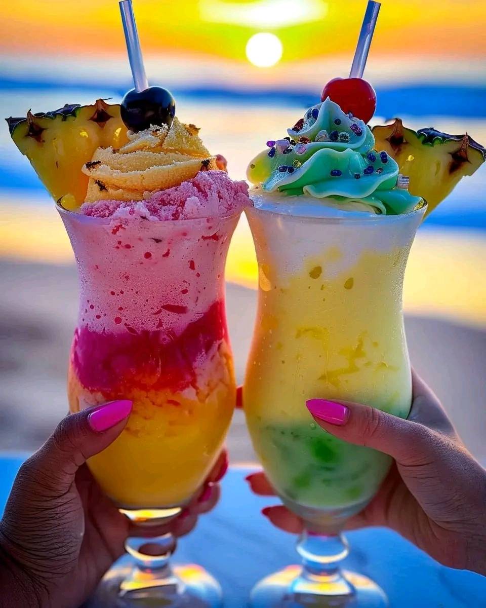 Rainbow Sherbet Piña Colada