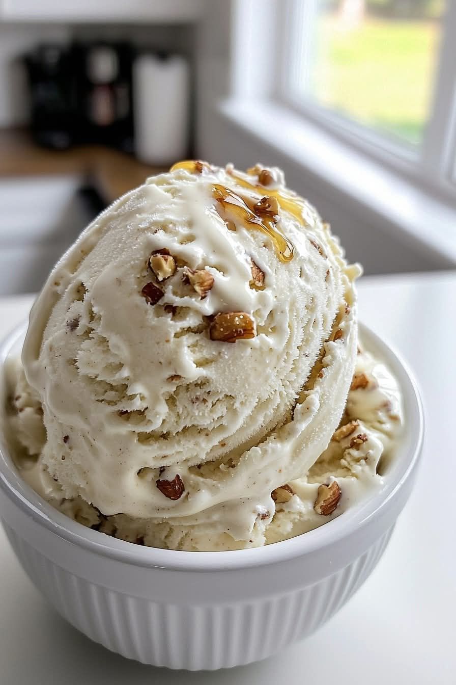 High-Protein Cottage Cheese Ice Cream with Caramelized Pecans