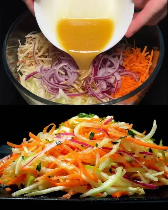 Fresh Cabbage and Apple Salad with Lemon Dressing