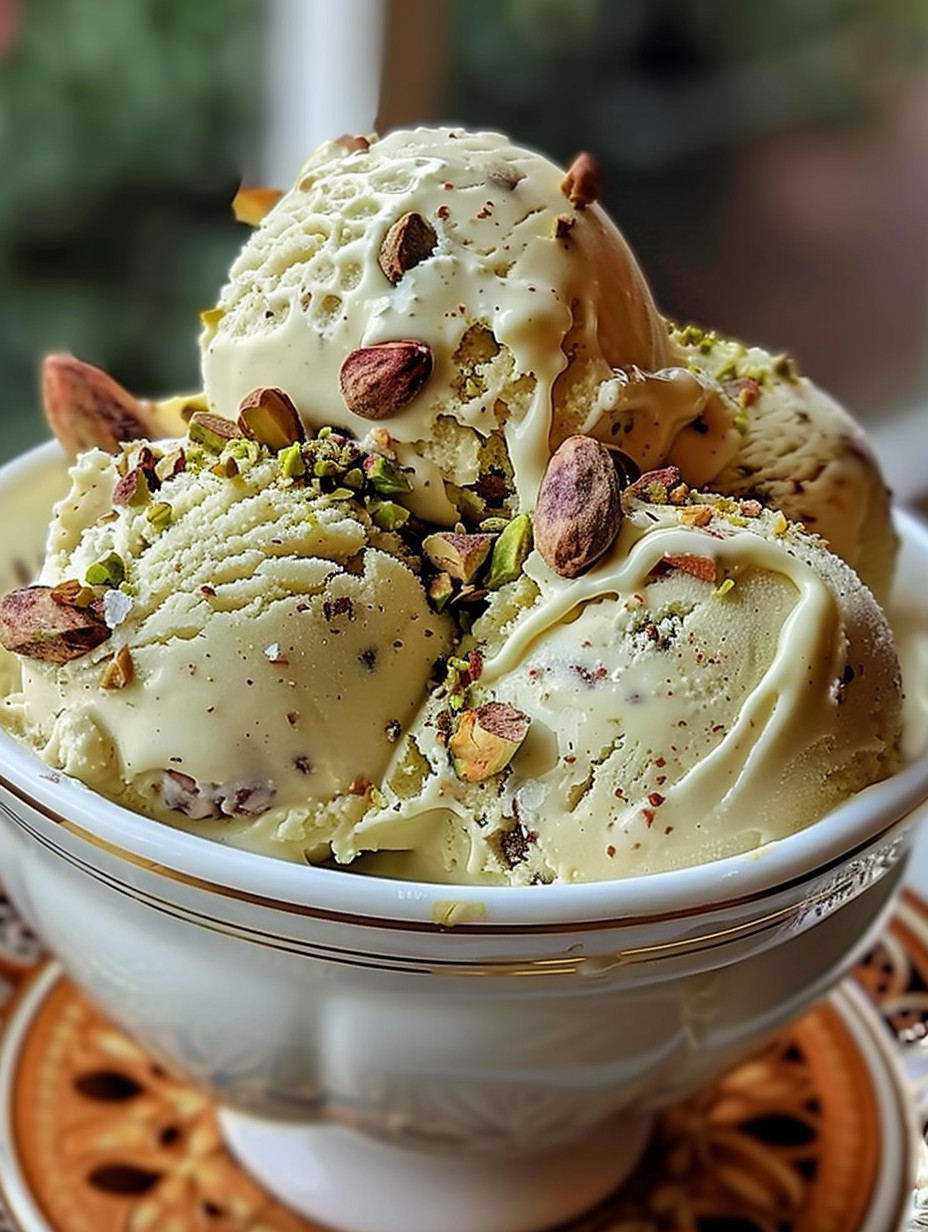 Homemade Pistachio Ice Cream