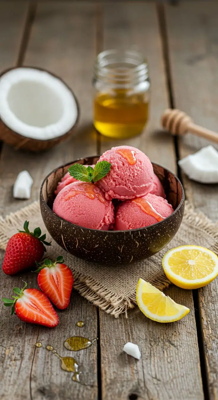 Strawberry Coconut Ice Cream