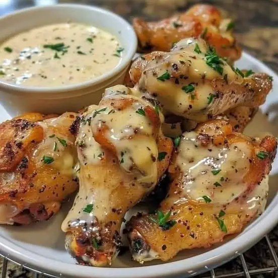 Creamy Garlic Parmesan Chicken Wings