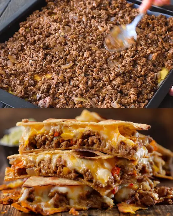 Cheesy Ground Beef Quesadilla Recipe