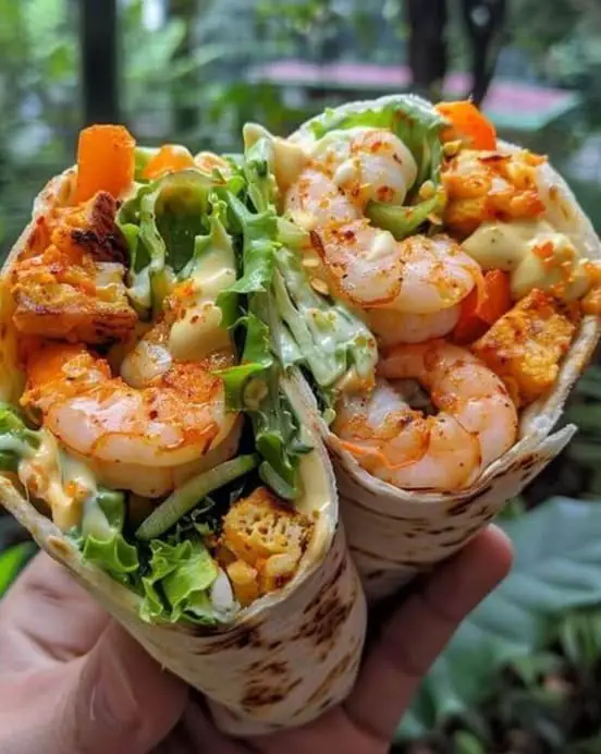 Grilled Shrimp Caesar Wraps