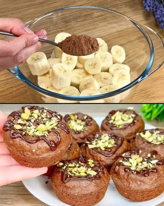 Oatmeal Banana Muffins with Cocoa and Coconut